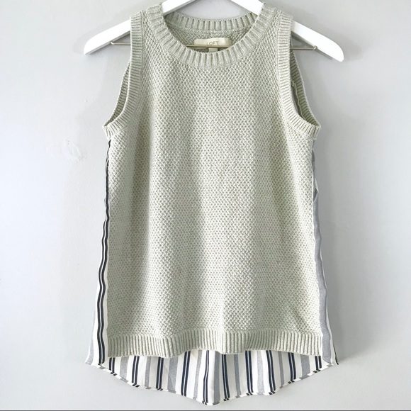 LOFT Tops - EUC Loft gray blue sweater tank XS